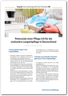 Cover Impuls zum demografischen Wandel #8: Potenziale einer Pflege 4.0 für die stationäre Langzeitpflege in Deutschland