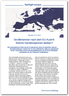 Cover flashlight europe: Großbritannien nach dem EU-Austritt: Welche Handelsoptionen bleiben?