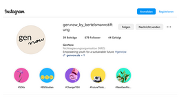 Screenshot der genNow-Initiative auf Instagram