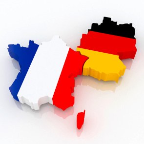 Landkarte von Frankreich und Deutschland