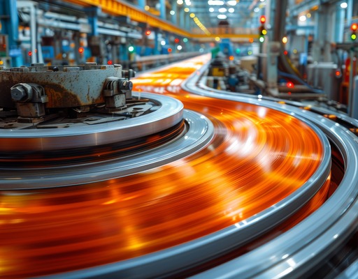 Detailaufnahme einer Produktionsstraße