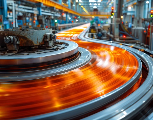 Detailaufnahme einer Produktionsstraße