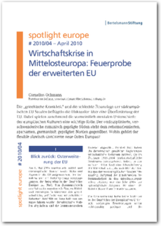 Cover spotlight europe 04/2010: Wirtschaftskrise in Mittelosteuropa: Feuerprobe der erweiterten EU