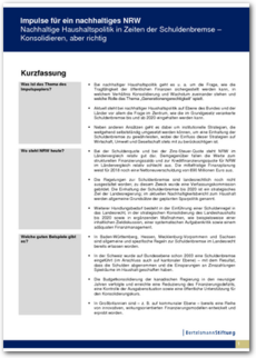 Cover Kurzfassung Impulse für ein nachhaltiges NRW - Haushaltspolitik