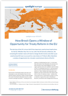 Cover spotlight europe 01/2016: How Brexit Opens a Window of Opportunity for Treaty Reform in the EU