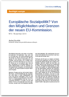 Cover flashlight europe 03/2014: Europäische Sozialpolitik? Von den Möglichkeiten und Grenzen der neuen EU-Kommission.