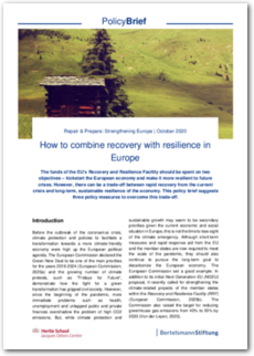 Cover How to combine recovery with resilience in Europe