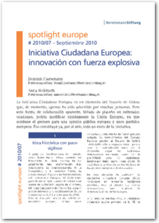 Cover spotlight europe 07/2010: Iniciativa Ciudadana Europea: innovación con fuerza explosiva