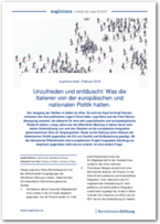 Cover eupinions brief: Unzufrieden und enttäuscht: Was die Italiener von der europäischen und nationalen Politik halten