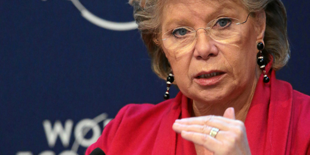 Viviane Reding during a discussion at the 2014 World Economic Forum in Davos, Switzerland.