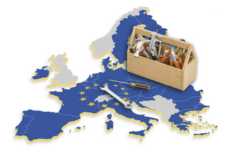 Toolbox on a Map of Europe