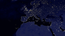 Satellitenfoto von der EU und ihrer südlichen und östlichen Nachbarschaft